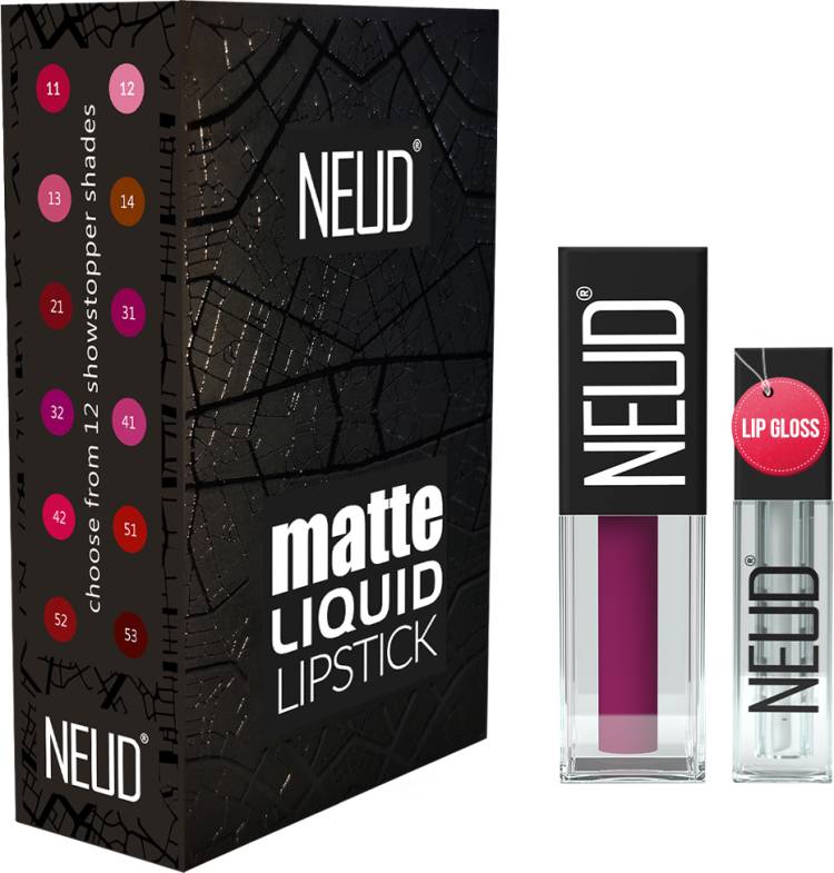 NEUD Matte Liquid Lipstick Boss Lady with Lip Gloss - 1 Pack Price in India