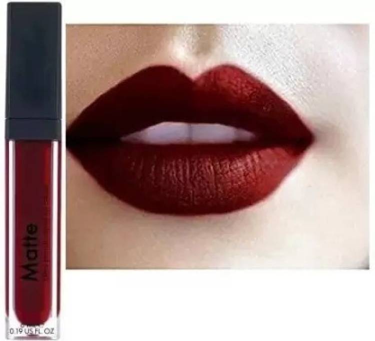HIJJEVIN'S Waterproof Ultra Smooth Long Lasting Lip Gloss/Liquid Lip Stick(Dark Maroon,4ml) Price in India