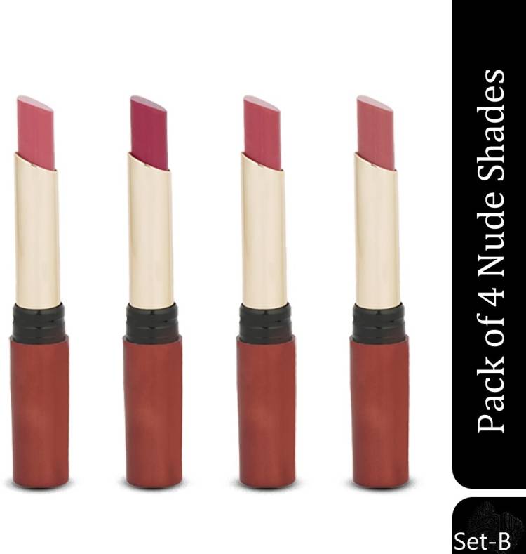 Seven Seas Nude Shade Non Transfer Matte Lipstick For Perfect Looks | Pack Of 4 Trendy Price in India