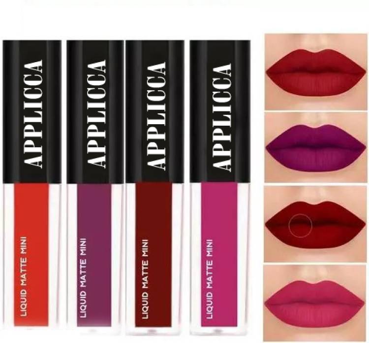 APPLICCA Sensational Water Proof Long Lasting Liquid Matte Mini Lipstick Set of 4 Price in India