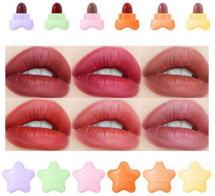 LOVE HUDA Professional Waterproof Nonstick 6 Colors Capsule Mini Star Matte Lipstick Set Price in India