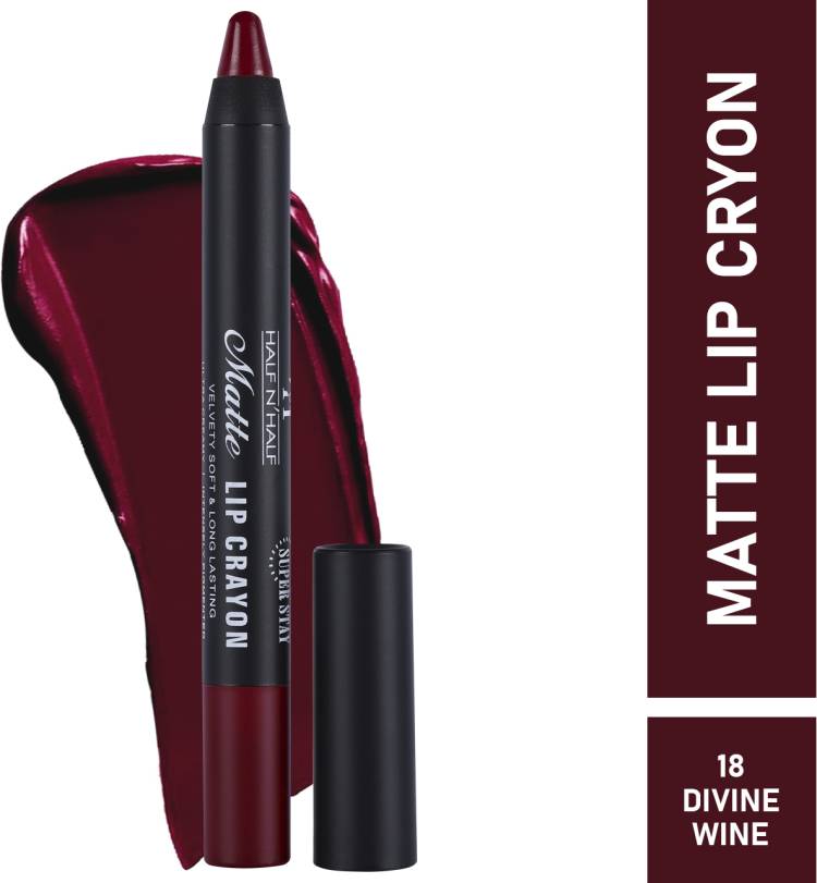 Half N Half Matte Lip Crayon LS-19-18 Divine Wine Price in India