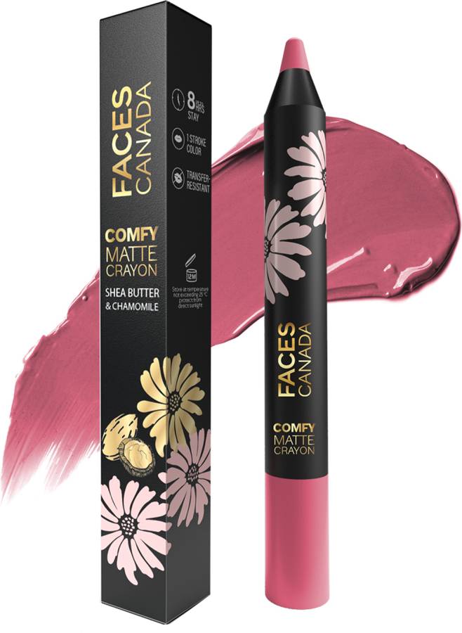 FACES CANADA Comfy Matte Crayon | Chamomile & Shea Butter | On fleek 06 2.8g Price in India