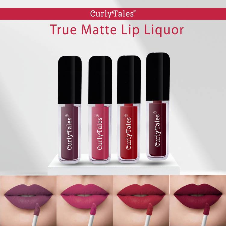 CurlyTales Matte Lipstick Slippery,Watertight & NonSticky Texture With Gluten Free #CTL0335 Price in India