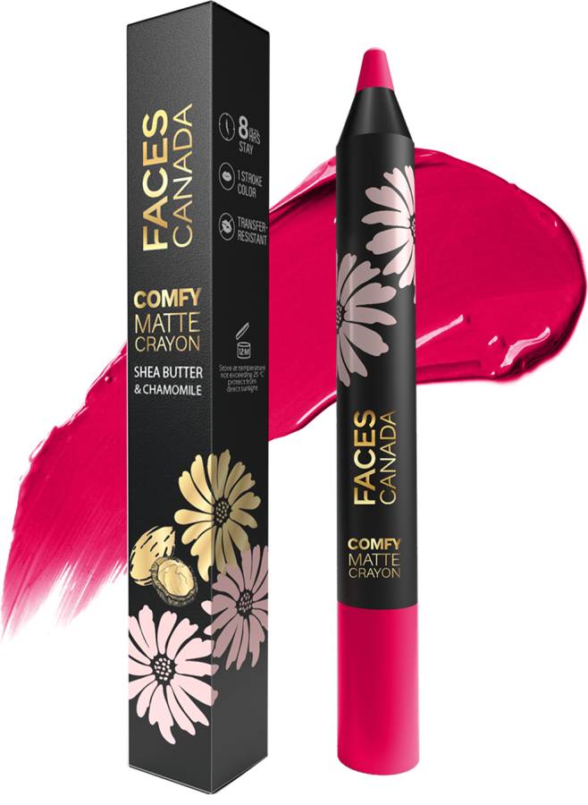 FACES CANADA Comfy Matte Crayon | Chamomile & Shea Butter | Dramaqueen 04 2.8g Price in India