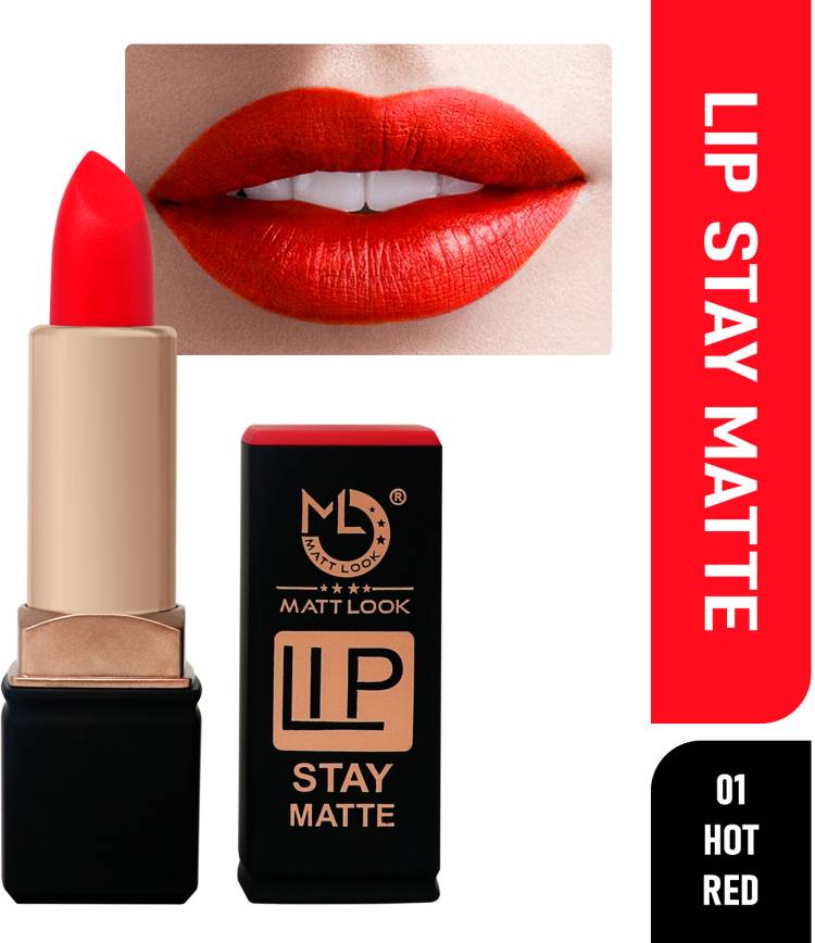 MATT LOOK Stay Matte Lipstick , Hot-Red (3.5gm) Price in India