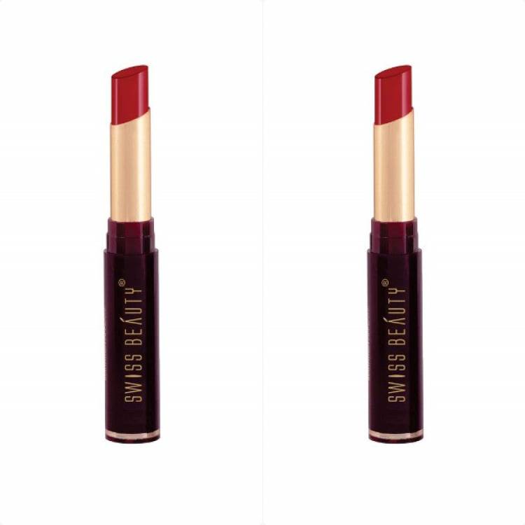 SWISS BEAUTY Non-Transfer Matte Lipstick (SB-209-14) Pop Red Pack of 2 Price in India