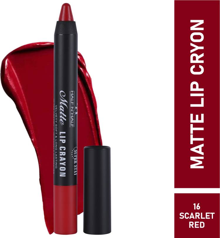 Half N Half Matte Lip Crayon LS-19-16 Scarlet Red Price in India