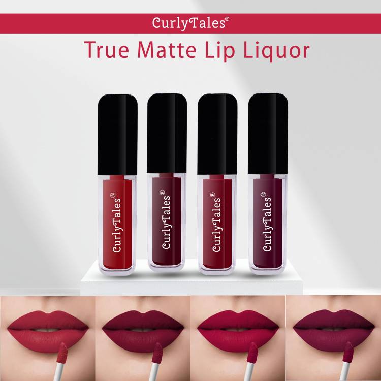 CurlyTales Matte Lipstick Slippery,Watertight & NonSticky Texture With Gluten Free #CTL0519 Price in India