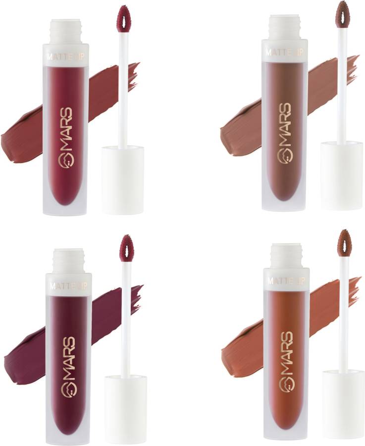 MARS Long Lasting Matte Liquid Lipstick Pack of 4 Price in India