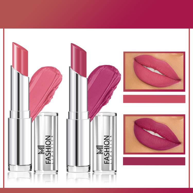 MI FASHION Rich Colors Cr�me Matte Smooth Lipstick Combo Made in India Long Lasting Set of 2 Code no 1469 Price in India
