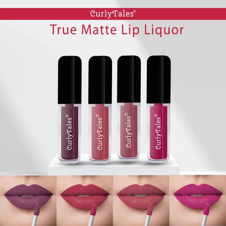 CurlyTales Matte Lipstick Slippery,Watertight & NonSticky Texture With Gluten Free #CTL0383 Price in India