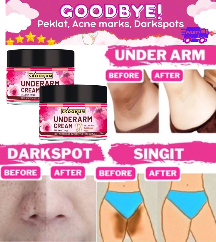 SKOOKUM 100% Natural Dark Underarm Whitening Cream with Lactic Acid Price in India