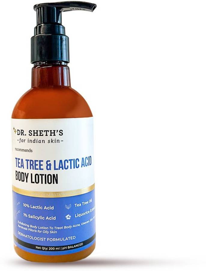 Dr. Sheth's Tea Tree & Lactic Acid Body Lotion, Helps to Reduce Body Acne 200 ml Price in India