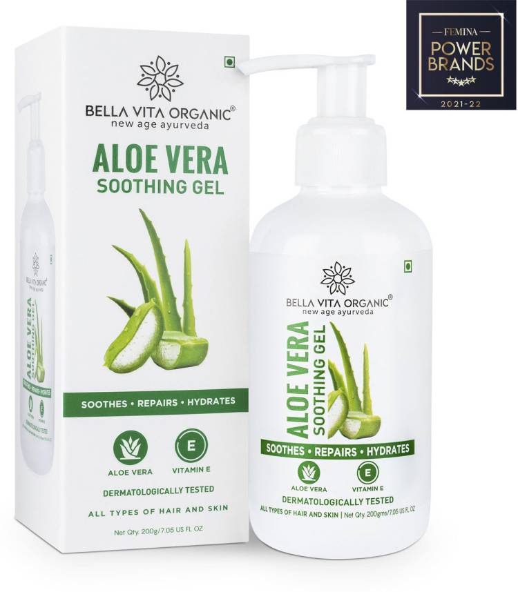 Bella vita organic Aloe Vera Soothing gel for Skin Soothing, Repairs and Skin Hydration Price in India