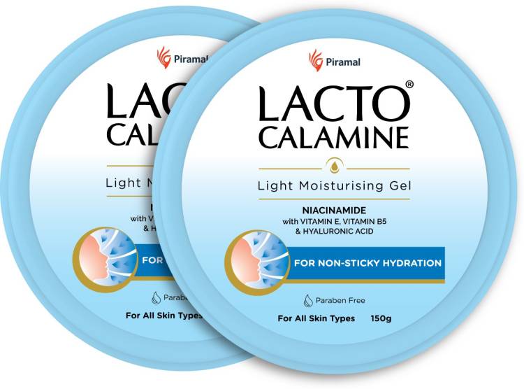 Lacto Calamine Light Moisturising Gel |Non-sticky & Hydrating| Niacinamide & Vit E| Pack of 2 Price in India