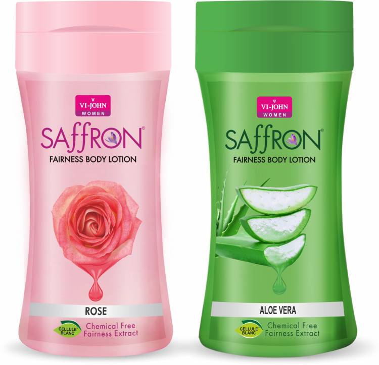 VI-JOHN Saffron Roses and Aloe Vera Body Lotion Deep Care Moisturization Price in India