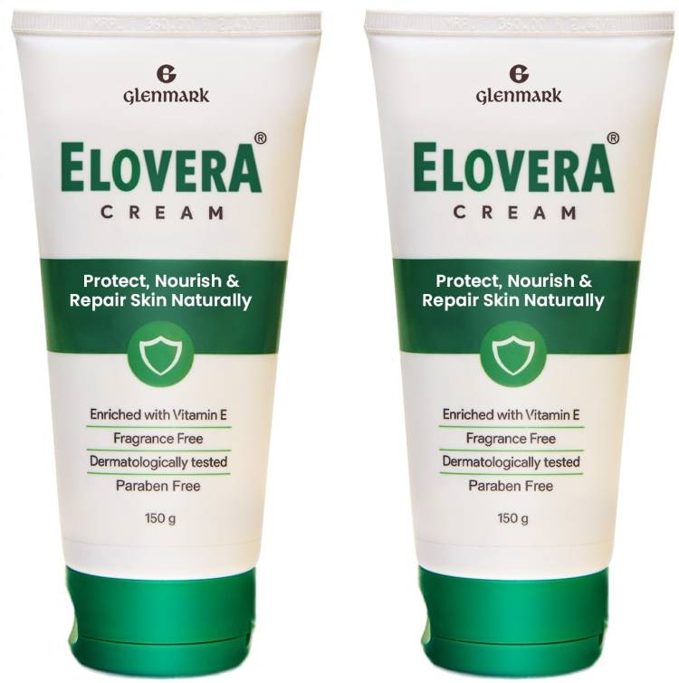 Elovera Daily Moisturising Cream for Dry Skin with Aloe Vera & Vitamin E , 150 g x 2 Price in India