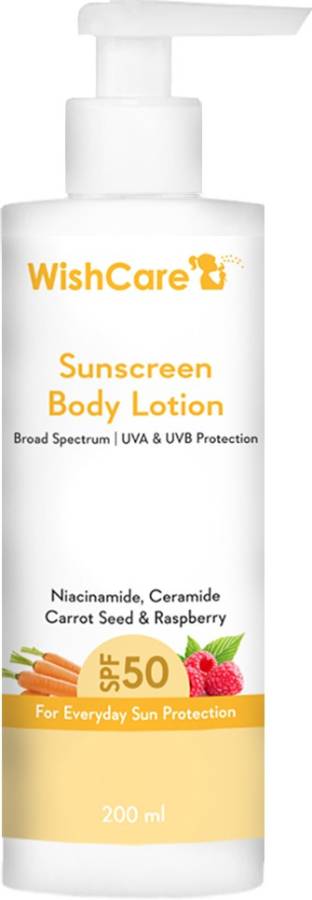 WishCare SPF50 Sunscreen Body Lotion - Broad Spectrum UVA & UVB Protection- No White Cast Price in India