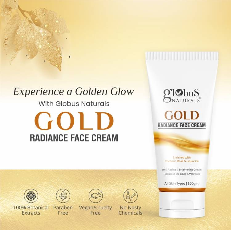 GLOBUS NATURALS Gold Radiance Anti Ageing & Brightening Face Cream Price in India