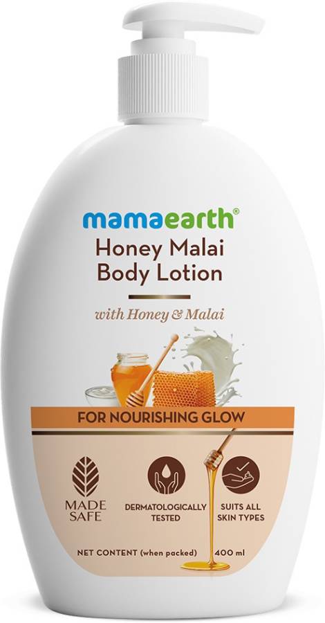 MamaEarth Honey Malai Body Lotion with Honey & Malai for Nourishing Glow Price in India