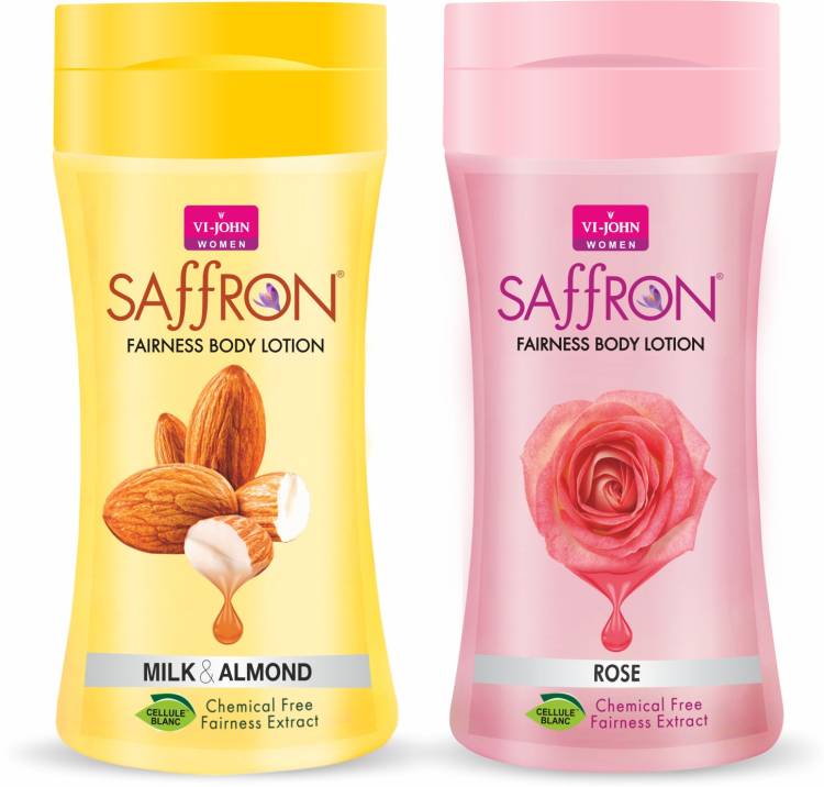 VI-JOHN Saffron Milk Almond & Rose Body Lotion Deep Care Moisturization - 500ml Price in India