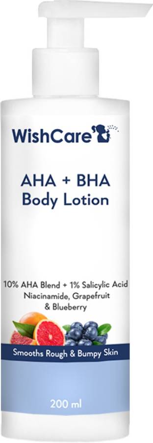 WishCare 10% AHA + 1% BHA Body Lotion - Smooths Rough & Bumpy Skin - With Niacinamide Price in India