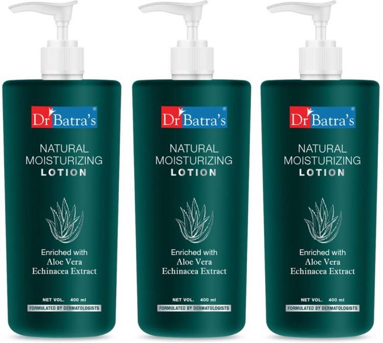 Dr Batra's Natural Moisturizing Lotion Enriched With Echinacea & Aloe vera - 400 ml (Pack of 3) Price in India