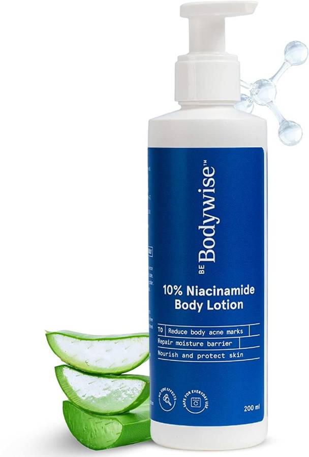 Bodywise 10% Niacinamide Body Lotion for Acne Marks | With Aloe Vera Extract | No Paraben Price in India