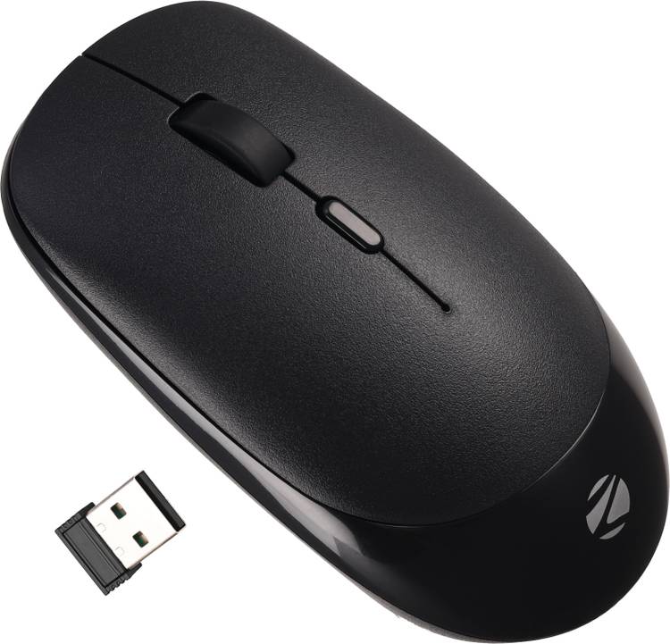 ZEBRONICS ZEB-LEOPARD,2.4GHz Wireless, Nano Receiver, 4 Buttons, Upto 1600 DPI (Black) Wireless Optical Mouse