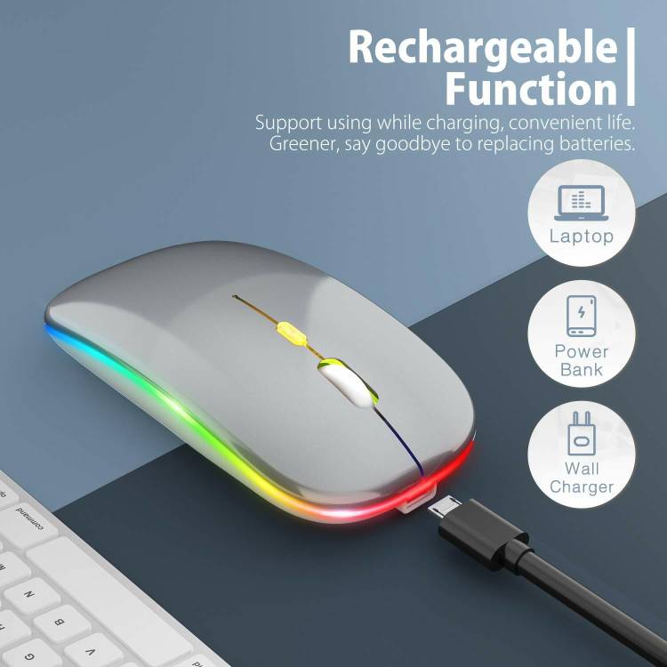 Dezful Lighting Mouse Gray Wireless Optical Mouse