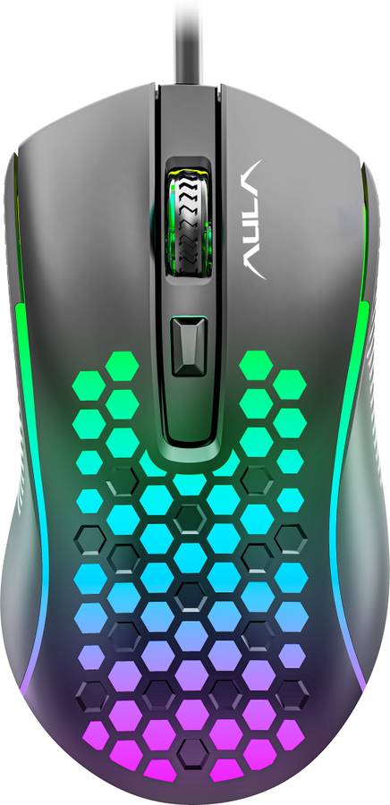 Aula S11 / Ultra-Lightweight (79 gms) Honeycomb Design, upto 3600 DPI, 4 buttons, RGB Wired Optical  Gaming Mouse