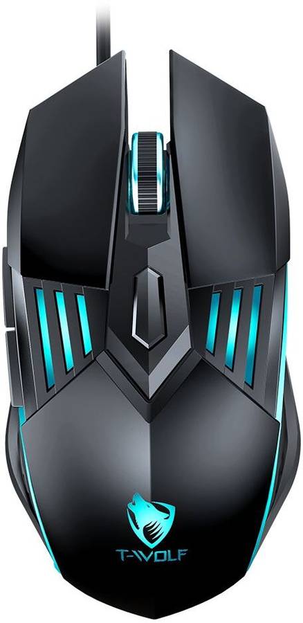 FKU T-WOLF G510 Wired Gaming Mouse, 6 Button 4 Color LED 3200 DPI Mouse for LaptopPC Wired Optical  Gaming Mouse