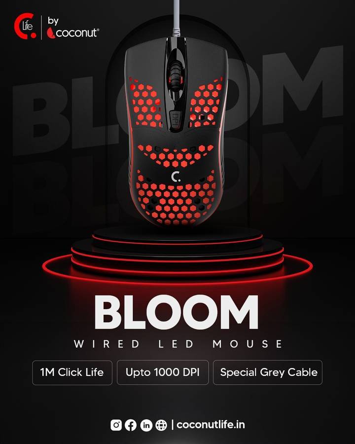 COCONUT BLOOM RGB Wired Optical  Gaming Mouse