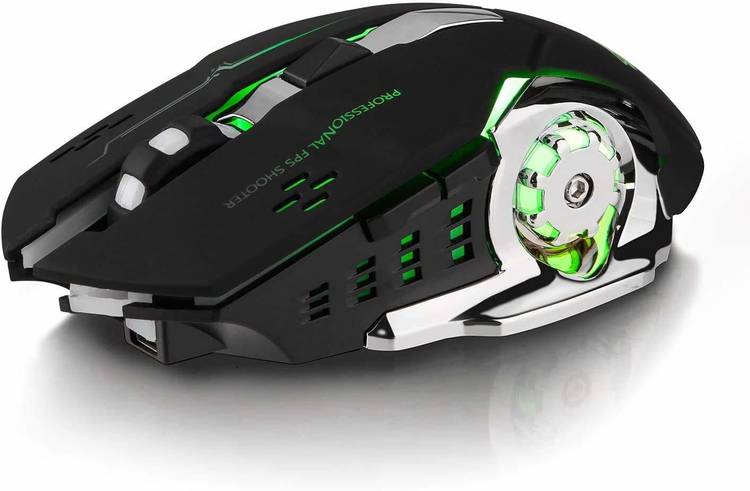 microware Wireless Mouse, Silent Mute Gaming Mouse RGB Multi-Color 1600DPI Wired Silent Mice Computer Accessories, for Home Office Games 6 Buttons Multiple Functions Wireless Mechanical  Gaming Mouse