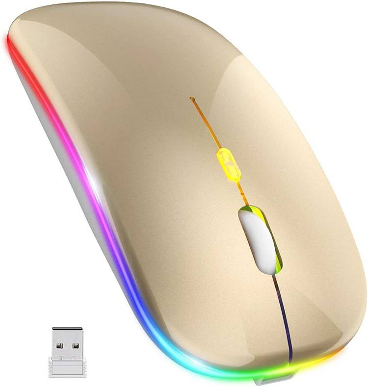 X88 Pro RGB LED Backlit Silent Click DPI Ergonomic Mouse for Laptop Desktop PC Computer Wireless Optical  Gaming Mouse