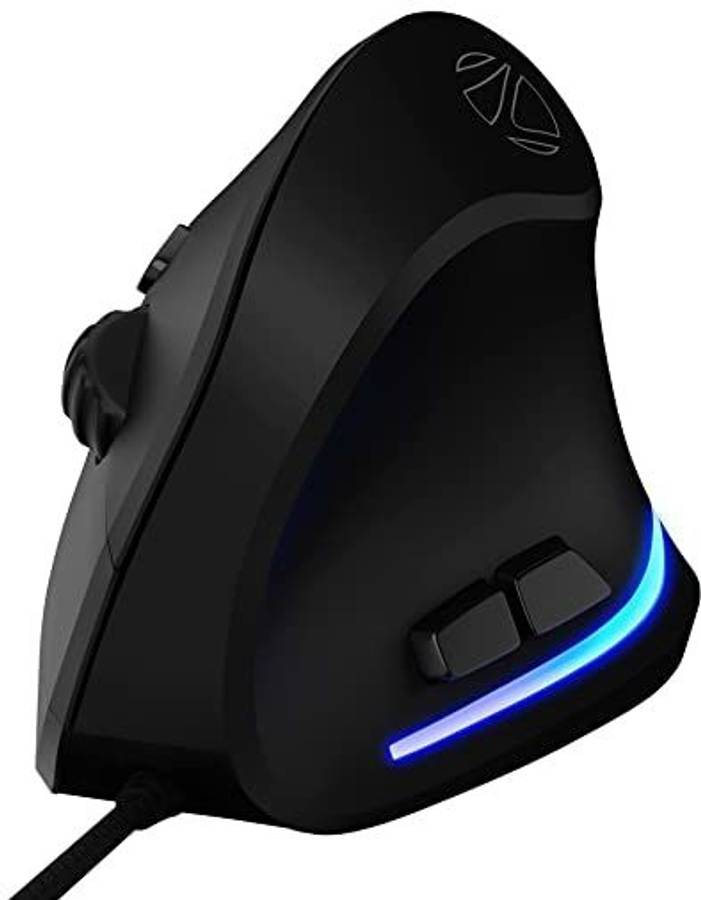 ASHUSALES 6 Button Vertical USB Gaming Mouse with 3200 DPI max, 1.8m Braided Cable Wired Hybrid  Gaming Mouse