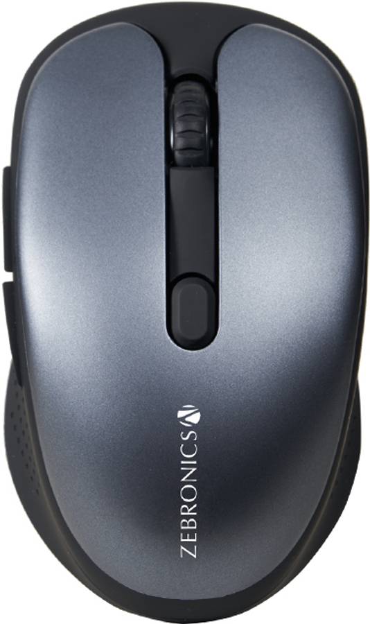 ZEBRONICS Zeb-Charm, Wireless Mouse, Mode Switch Button, (Metallic Grey) Wireless Optical Mouse