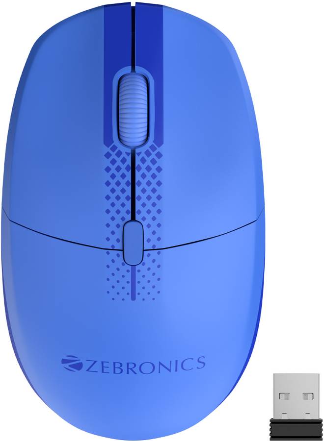 ZEBRONICS ZEB-POP 2.4GHz Wireless Mouse Nano Receiver, 4 Buttons (BLUE) Wireless Optical Mouse