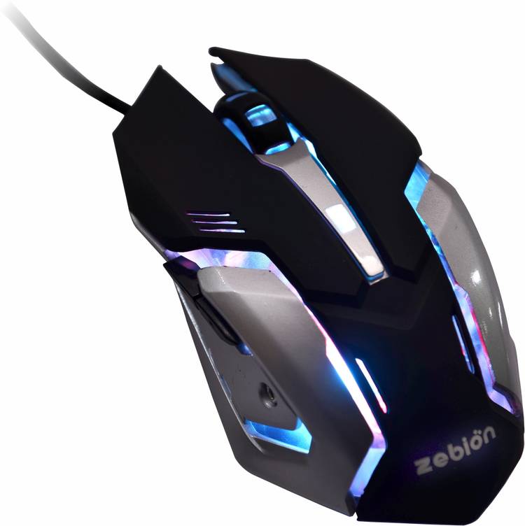 zebion Ninja M Light Sync / Adj DPI Upto 3200, 6 Programmable Buttons, RGB Wired Optical  Gaming Mouse