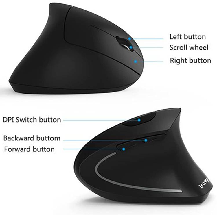 Etzin Rechargeable 2.4GHz Optical Vertical Wireless Mouse EPL-599KM Wireless Optical  Gaming Mouse