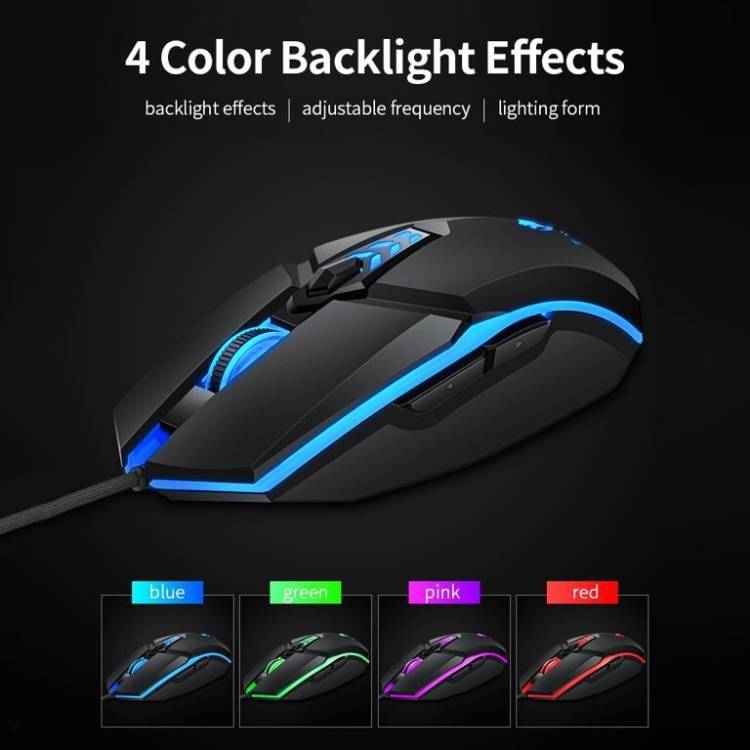 ROQ Mobilegear 6 Buttons 1600 dpi Video Gamer Pro Multi Led Wired Mechanical  Gaming Mouse