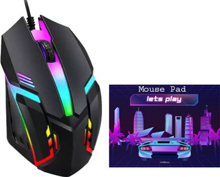 UniBoss RGB Gaming Mouse with Mouse Pad Wired Optical  Gaming Mouse