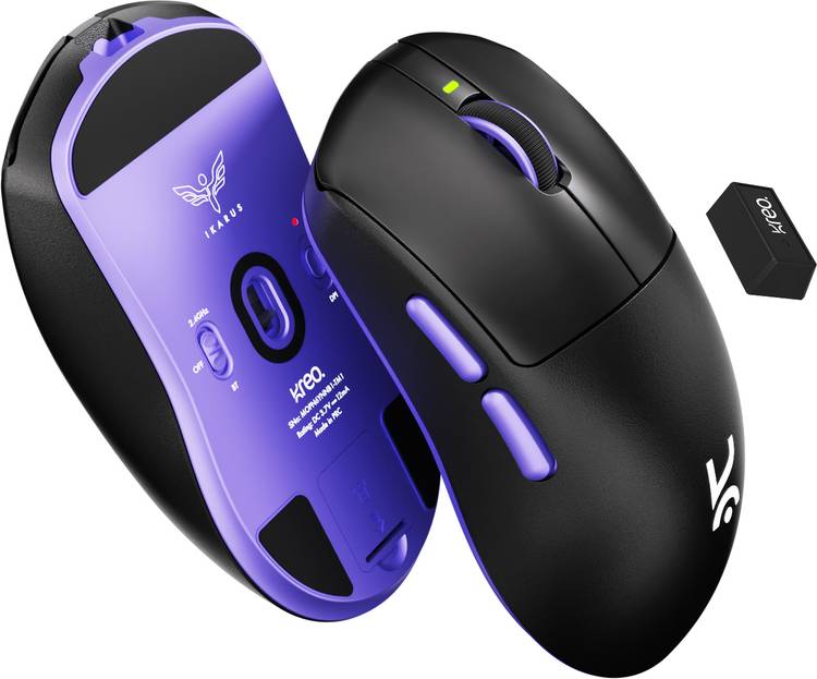 Kreo Ikarus Wireless Gaming Mouse, 100+ Hours Battery, OMRON Optical Switches Wireless Optical  Gaming Mouse