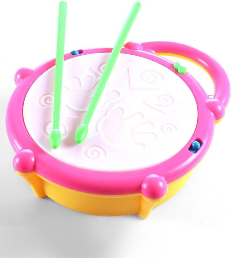 Play Nation Colorful Musical Drum for Kids|Battery Operated Flash Drum with 3D Lights &Music