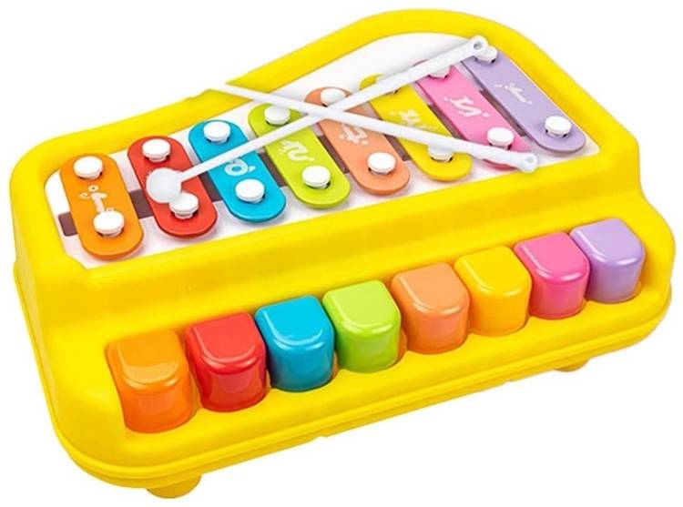 Toyporium BIG 2 in 1 Musical Piano and Xylophone Toy with 8 Colorful Keys & 2 Mallets 84