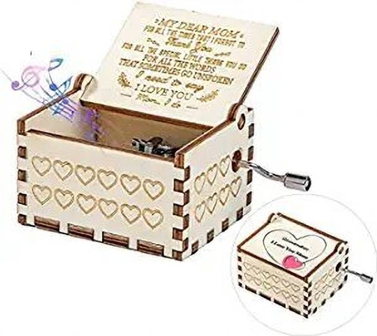 Rudrav To My Dear Mom White Wooden music Box birthdat ,anniversart gift to Mom