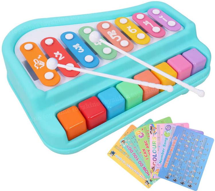 Toyporium BIG 2 in 1 Musical Piano and Xylophone Toy with 8 Colorful Keys & 2 Mallets 21