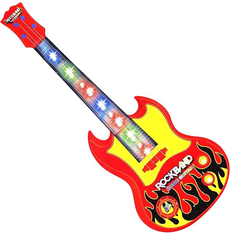 Ridhimani Rockband Musical Mini Guitar with Sound Light Toy | Electronic Musical Guitar