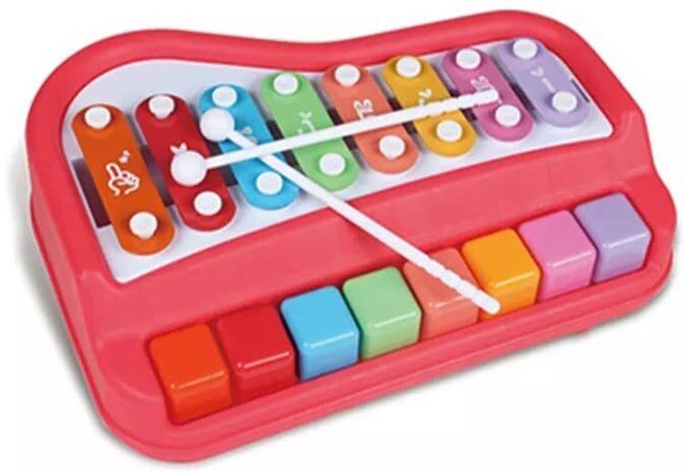 Toyporium BIG 2 in 1 Musical Piano and Xylophone Toy with 8 Colorful Keys & 2 Mallets 02